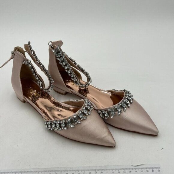 XYD Women Classic Pointed Toe D'Orsay Wedding Flat Sandals Sparkly Rhinestones A - Picture 4 of 8